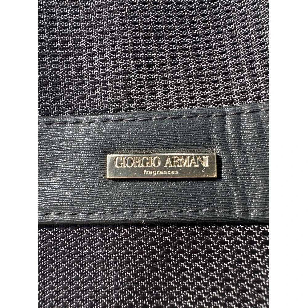 Giorgio Armani Fragrances Black Mesh Duffel Bag Travel Weekend Gym Bag Logo Gold